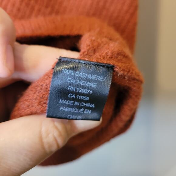 Skull Cashmere Womens Brown Cashmere Sweater Cardigan Pockets Medium Classic - Picture 8 of 9